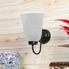 Devansh Metal Electric Wall Light in black Colour with White Shade Count of 1 Light