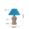 Devansh Conical Turquoise Jute Shade Lamp With Wood & Mosaic Glass Base For Decoration/Office/Home/Gifting/Study For Decoration/Office/Home/Gifting/Study -(10X10X14.5) Inches -A