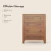 Walter Solid Wood Chest of Drawers in Amber Walnut Finish