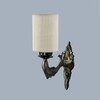 Devansh Metal Electric Wall Light in Antique Gold Colour with White Shade Count of 1 Light