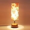 Sandra Multicolour Fabric Shade Table Lamp with Natural Wooden Base