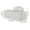 Wooden Twist Veylo Modern Line Design Bench with Round Back Pillow in White Colour