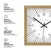 Wooden Square Wall Clock with Radiant Dial Design