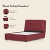Bornholm Engineered Wood Queen Size Drawer Storage Upholstered Bed In Burgundy Leatherette