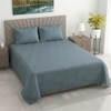 Mace Green Solid Plain 500 TC Cotton Satin Flat Super King Size Bedsheet with 2 Pillow Covers – Threads