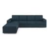 Apollo Fabric Sectional Sofa (Colour : Indigo Blue, Cushion : Soft, Back Type : Regular, Seating Capacity : Left Aligned 3 Seater + Left Aligned Chaise + Ottoman)