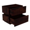 Cnc Solid Wood Bedside Table in Walnut Finish