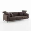 Regalon Low Profile 4 Seater Sofa with Slim Metal Legs Brown