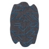 Modern Geometric Wool Silk Shaped Rug Charcoal Blue 3 x 5 Feet Handmade Carpet