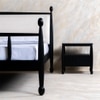Archie Spindle Solid Wood King Non Storage Bed in Black Colour