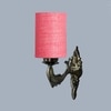 Devansh Metal Electric Wall Light in Antique Gold Colour with Pink Shade Count of 1 Light