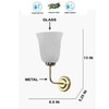 Devansh Metal Electric Wall Light in gold Colour with White Shade Count of 1 Light