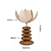 Devansh Lotus Bamboo  Table Lamp With Wood Pebble Lamp (12X12X17.25) Inches