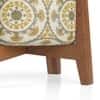 Nicole Stool In Amber Walnut Finish With Yellow Suzani Jacquard Colour