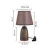 Modern Pearl White Ceramic Table Lamp Brown
