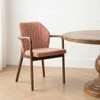 Cotton Solid Wood Dining Chair in Brown Colour