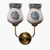 Devansh Metal Electric Wall Light in Gold Colour with Multicolor Shade Count of 2 Lights