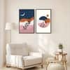 The Castle Decor Boho Abstract Botanical Wall Art Set of 2 Design 6 11x17 Inch