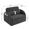 Jayen 1 Seater Pull Out Sofa cum Bed  in Dark Grey Colour