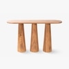 Hump Solid Wood Oak Console Table in Brown Colour