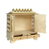 D'Dass White Mdf and Sheesham Wooden Temple For Pooja