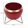 Apple Shape Metal Planter Set Of 2 In Red And Gold Colour