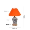 Devansh Conical Orange Cotton Shade Lamp With Wood & Mosaic Glass Base For Decoration/Office/Home/Gifting/Study For Decoration/Office/Home/Gifting/Study -(10X10X14.5) Inches -A