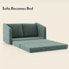 Kobi 2 Seater Fold Out Sofa Cum Bed in Speckled Teal Colour with topper