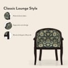 Florence ArmChair in Blue Floral Damask and Mahogany Finish