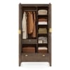 Toledo Solid Wood 2 Door Wardrobe In Danish Walnut Finish