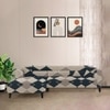 Left Aligned 2 Seater Left Aligned Chaise Navy Cubes Sofa Cover