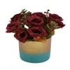 Artificial Red Roses With A Ceramic Pot