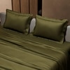 Stoa Paris Satin Bedsheet King Size with 2 Pillow Covers heet King Olive Oasis