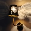 Devansh Metal Electric Wall Light in Gold Colour with Black Shade Count of 1 Light