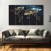 The Castle Decor World Map Wall Art Set of 5 Design 3 27x48 Inch