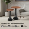 Calla Solid Wood Side Tables Set of 2 in Dual Tone Amber Walnut and Black Finish