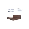Kuruma Queen Size Bed In Walnut Finish