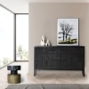 Admire Solid Mango Wood Sideboard with 4 Door in Dark Finish with Metal Base