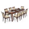 Vanalen 6-To-8 Extendable - Dalla 8 Seater Glass Top Dining Table Set (Colour- Beige, Finish- Dark Walnut)