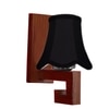 Devansh Wood Wall Mounted Lamp With Black Cotton Shade