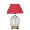 SECRET Water Droplets On Glass and Brass Finish Metal Large Table Lamp With Maroon Cotton Shade