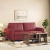 Luna 3 Seater Leatherette Sofa in Burgundy Colour