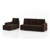 Apollo Sofa (Colour : Dark Earth, Cushion : Soft, Back Type : High Back, Seating Capacity : Left Aligned 3 Seater + Left Aligned Chaise + Ottoman)