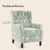 Ellis One Seater Pushback Recliner in Dusty Teal Floral Colour