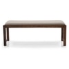 Oribi Dining Bench In Teak Finish With Wheat Brown Fabric