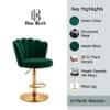 Doe Buck Luxury Green Velvet Adjustable Bar Stool Chair with Gold Hydraulic Base