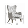 Carolina Printed Human Canvas Fabric Wing Chair in White Colour