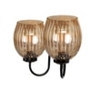 Devansh Metal Electric Wall Light in black Colour with Lavender Shade Count of 2 Lights