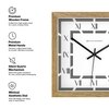 Minimal Square Wooden Wall Clock with Roman Numerals and Layered Frame