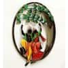 Desert Art Metal Handpainted Radha Krishna Jhula Wall Hanging in Multicolour